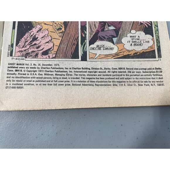 Charlton Comics Ghost Manor #16 Dec 1973 Featuring A Helpful Hand Vintage - Picture 4 of 7